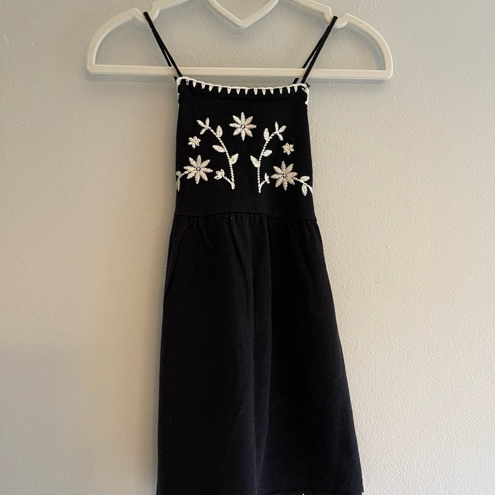 Zara Black Floral Embroidered Kids Dress 18-24 months - Picture 2 of 6